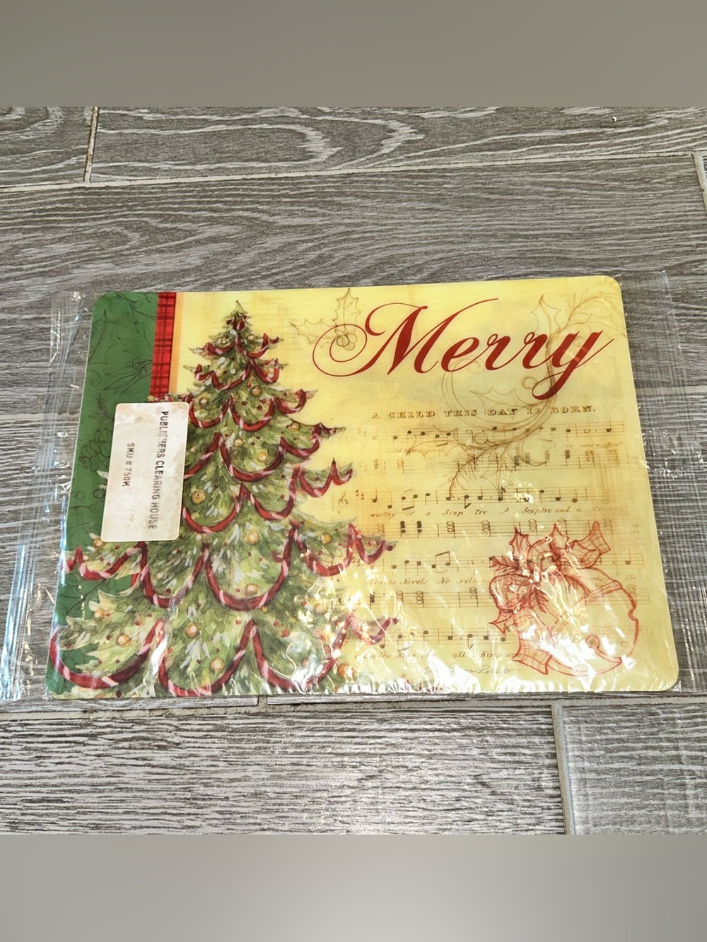 Vintage Publishers Clearing House Christmas Tree Placemat Retro Y2K Ephemera NOS